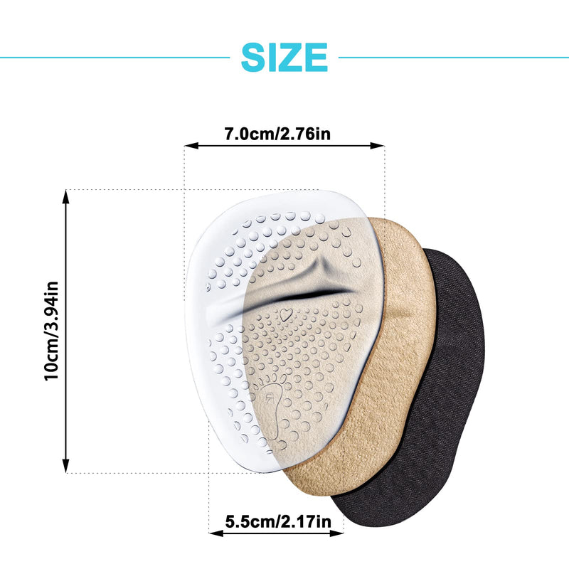Fuyamp 3 Pairs Gel Insoles for High Heels, Metatarsal Pads Shoe Insoles High Heel Pads Foot Relief Pads, Soft Gel Pads Heel Inserts Foot Gel Pads Cushions Gel Cushions for Women Shoes Heels(3 Colors) 3 Colors - NewNest Australia