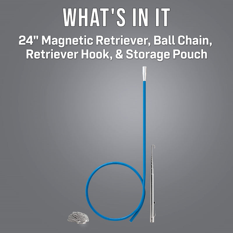 Jonard Tools MRS-24 MagneTriever™ Magnetic Retrieval System Kit with Flexible Magnetic Retriever, Retrieval Hook, & Ball Chain - NewNest Australia