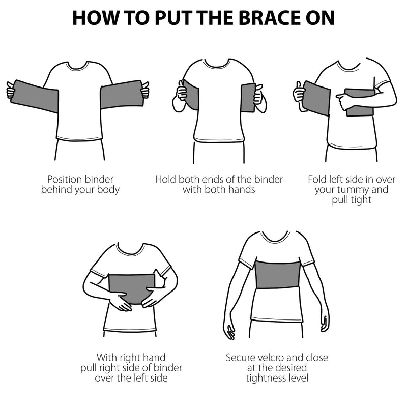 ORTONYX 6.25" Broken Rib Brace Unisex - Elastic Chest Wrap Comppression Support Belt - Rehabilitation of Cracked, Fractured, Dislocated Ribs Post-Surgery Aid Plus Size 3XL Black / ACOX5226-BK-3XL 3XL (52"-70") - NewNest Australia