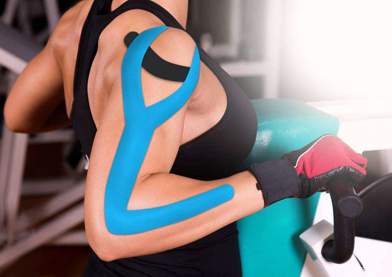 Kinesiology Tape 2 Rolls Relieve Muscle Soreness and Strain Shoulders Wrists Knees Ankles Elastic Waterproof Good Air Permeability Hypoallergenic Pink 5cm*5m by SOONGO Pack of 2 - NewNest Australia