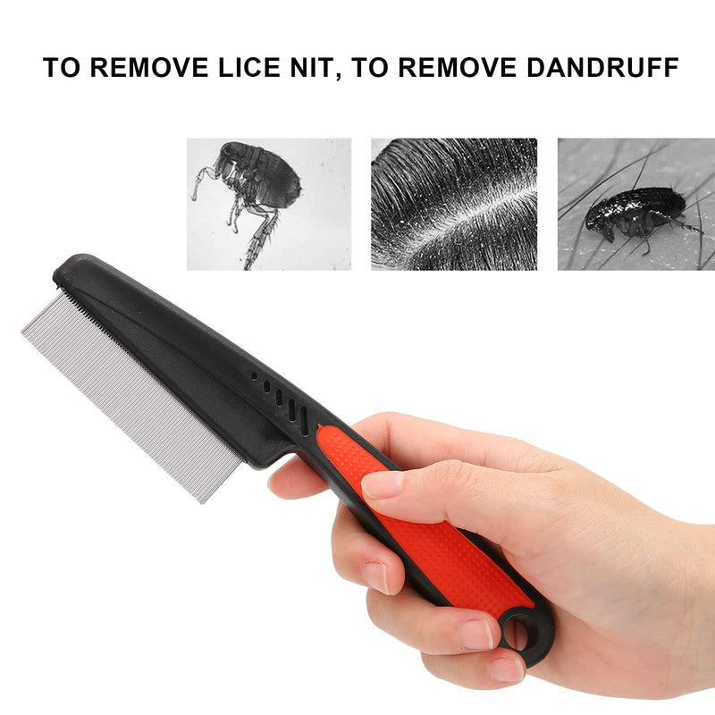 Lice Comb, Stainless Steel Fine Tooth Comb, Professional Nit Comb, Head Lice Remover, Hair Comb, Pet Comb, Effectively Removes Head Lice Lice Dandruff Hair Stains - NewNest Australia