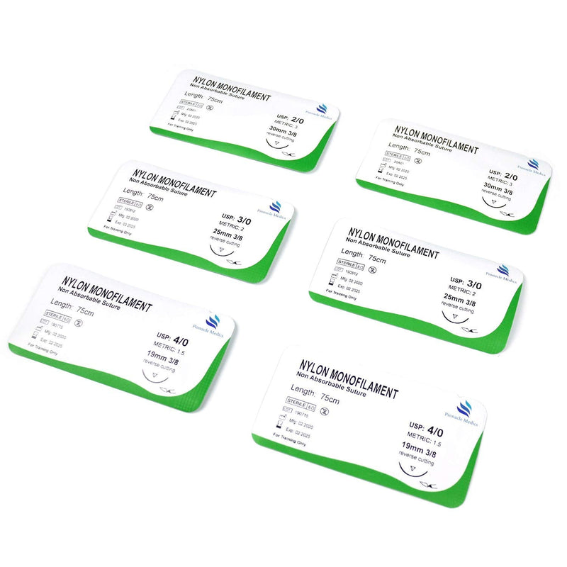 Practice Sutures | Sutures Thread with Needle (24 Mixed 2/0, 3/0, 4/0) | for Medical, Nursing, and Veterinary Students Suture Training | Suture Kit Companion | Demonstration and Education Use Only - NewNest Australia