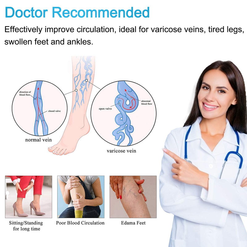 Compression Stockings Thigh High for Women Men 20-30 mmhg Graduated Compression Socks Open Toe Compression Support Hose with Non-Slide Silicone Dot Band for Swelling and Varicose Veins (Black,S) Black Small - NewNest Australia
