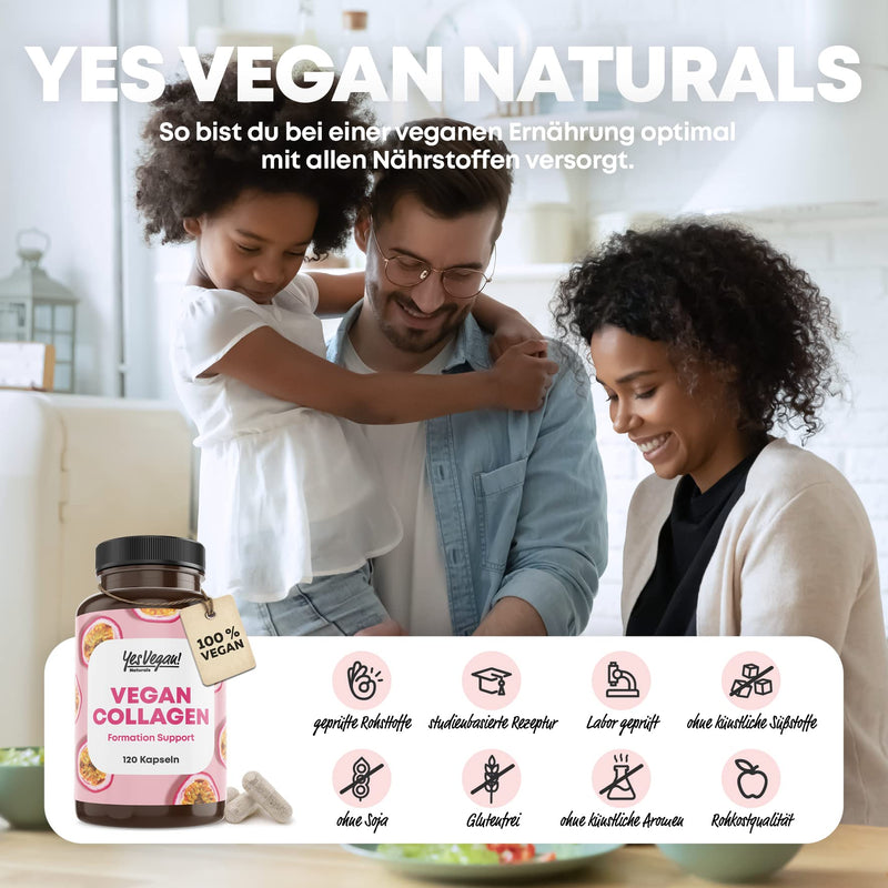 Vegan Collagen (120 Capsules) With Amino Acids, Vitamin Ace, Biotin, Silicon, Zinc And Manganese, Vegetable Alternative To Collagen Powder, Collagen Vegan (1 X 120 Capsules) - NewNest Australia
