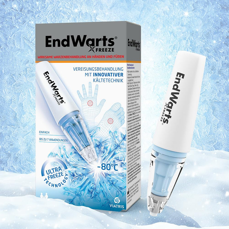 EndWarts FREEZE: Treat warts & plantar warts, icing agent for treating stalked warts on hands, arms & feet, 7 disposable tips - NewNest Australia