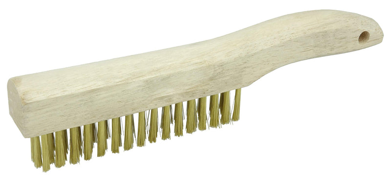 Weiler 44119 0.006" Wire Size, 5" Brush Length, 10" X 1-1/8" Block Size, 4 x 18 No. Of Rows, Brass Bristles, Hardwood Block, Plater's Scratch Brush, Made in the USA 10" x 1-1/8" .006 Brass Wire - NewNest Australia