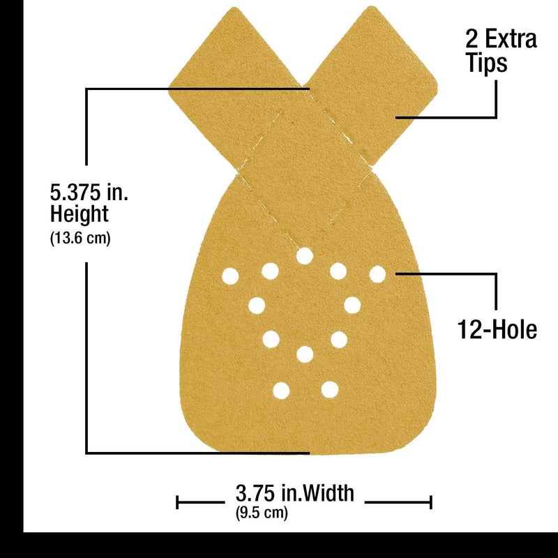 Dura-Gold Premium Mouse Detail Sander Sandpaper Sanding Sheets - 120 Grit (Box of 24) - 12 Hole Pattern Hook & Loop Triangle Shaped Mouse Discs - Fits Black and Decker, Woodworking Wood Crafting, Auto 120-Grit - NewNest Australia
