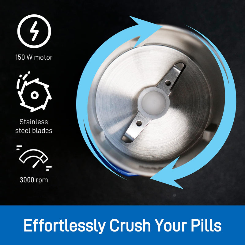 Electric Pill Crusher Grinder - Fine Powder Electronic Pulverizer for Small and Large Medication and Vitamin Tablets - Comes with Stainless Steel Blades to Crush Multiple Pills by Pill Mill - NewNest Australia