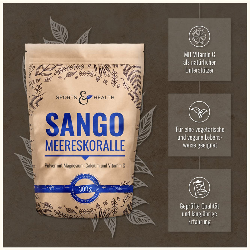 Sango sea coral powder in a large pack of 300g - with measuring spoon made in Germany with natural calcium and natural magnesium in a 2:1 ratio - NewNest Australia