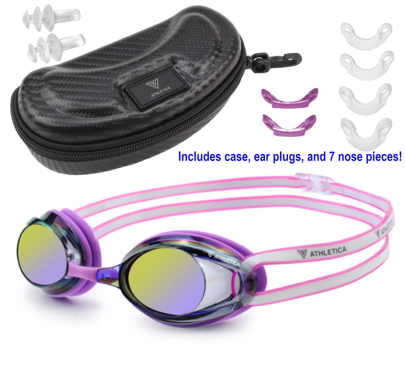 V ATHLETICA Unisex Adult and Youth Swim Goggles and Case Purple - NewNest Australia