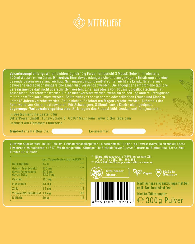 BitterLiebe fiber complex powder with inulin and psyllium for daily fiber intake - for healthy digestion and intestinal health 1 - NewNest Australia