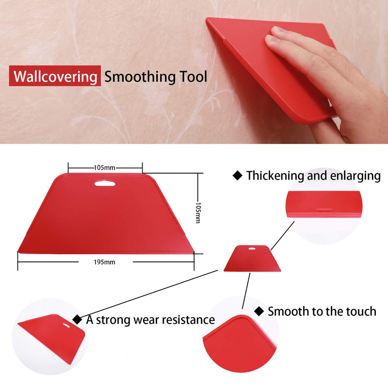 Wallpaper Smoothing Tool Kit, Multi-Function 15 Pcs Smoother Tools Set for Contact Paper Peel and Stick Wallpaper Car Wrap Vinyl Window Tint Glass Film Wallpaper Glue Adhesive Brush Tray Roller Knife Basic kit - NewNest Australia