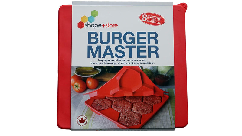 NewNest Australia - Shape+Store Burger Master 8-in-1 Innovative Burger Press, 8-Patty, Red 1 