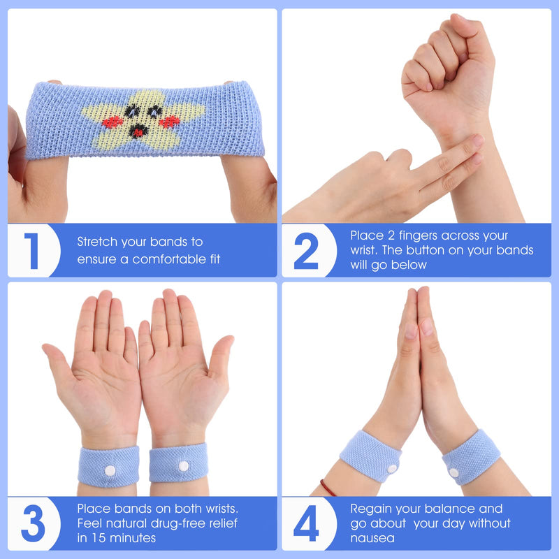 Abeillo 4 Pairs Acupressure Bracelet, Acupressure Band Against Nausea Children, Anti Nausea Bracelets For Seasickness, Pregnancy, Flying, Travel Sickness, For Children Adults - NewNest Australia