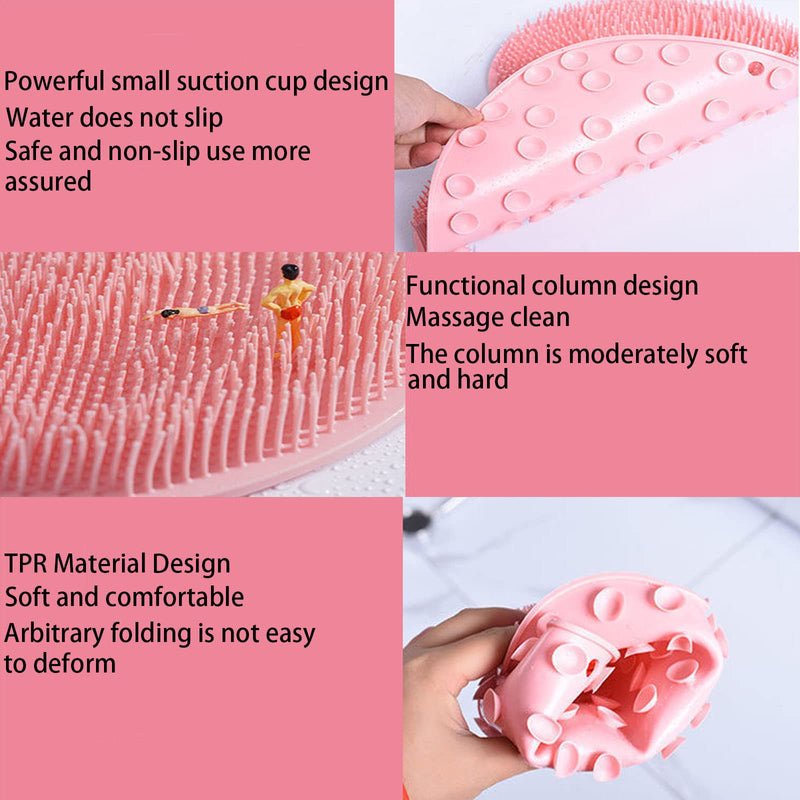 Non-Slip Silicone Massage Pad, Back Massage Pad, Foot Brush And Body Brush With Suction Cup Silicone, Foot And Back Scrubber, Soothing And Relaxing Massage Pad For Body, Foot Bath (Red) - NewNest Australia
