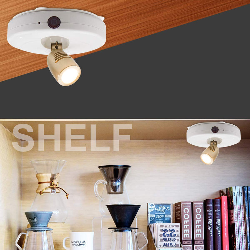 BIGLIGHT Wireless Spotlight, Battery Operated Accent Lights, LED Puck Light,Dimmable Uplight with Remote, Stick on Anywhere for Lighting up Painting Picture Artwork Closet Showcase, Warm White, 2 Pack - NewNest Australia