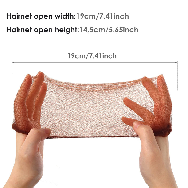Prasacco Bun Nets,20 Pcs Individual Package Invisible Hair Nets 20 Inch Reusable Nylon Hair Nets for Buns Invisible Elastic Edge Mesh for Ballet Bun Sleeping Women Wig Brown - NewNest Australia