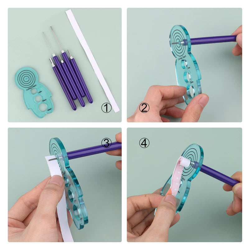 SAVITA Quilling Tools Set, 5pcs Paper Flower Tools, Quilling Slotted Tools Including a Curling Coach & a Pair of Tweezers for Rolling Paper Flowers Crafts DIY Beginners Quillers (Blue, Purple) Blue - NewNest Australia