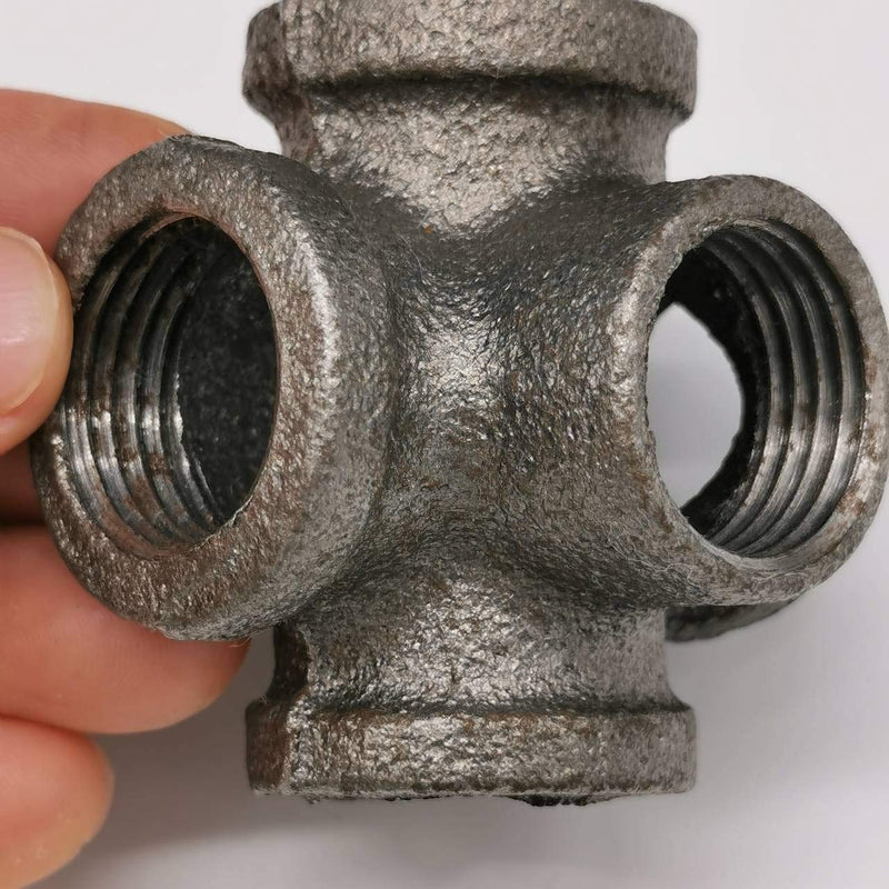 Lucas shops1/2" 5 Way Pipe Fitting Malleable Iron Black Outlet Cross Female Tube Connector (1/2 Inch) - NewNest Australia