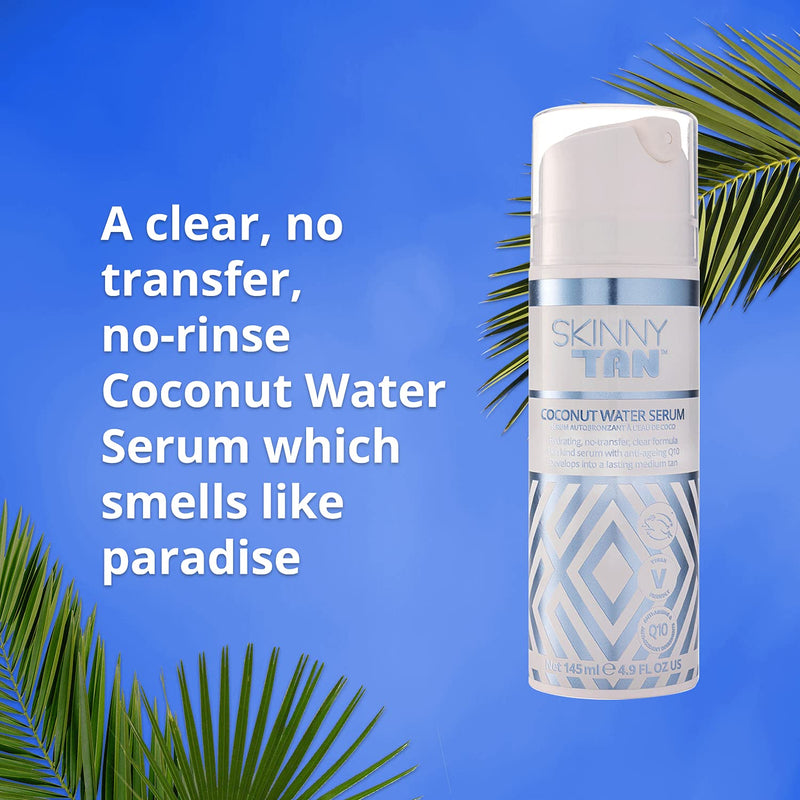 Skinny Tan Coconut Water Serum 145ml | Tanning Serum with Youth Boosting Q10 and Vitamin E | Instant Tan | Coconut And Vanilla Aroma| Cruelty Free & Vegan Skincare for Radiant Natural Glow - NewNest Australia