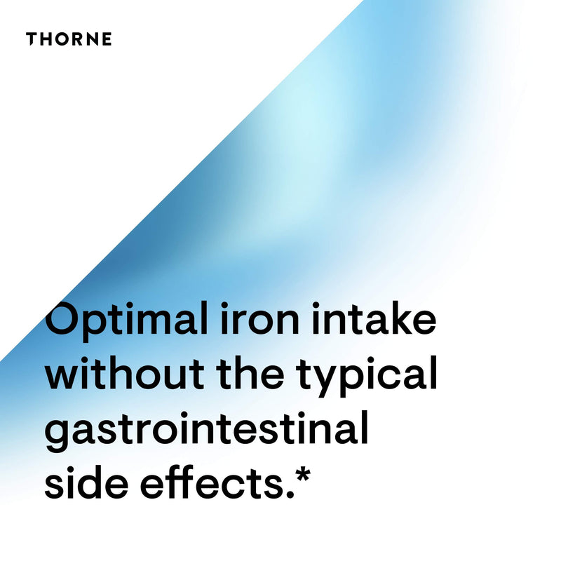Thorne Research - Iron Bisglycinate - 25 mg Iron Supplement for Enhanced Absorption Without Gastrointestinal Side Effects - 60 Capsules - NewNest Australia