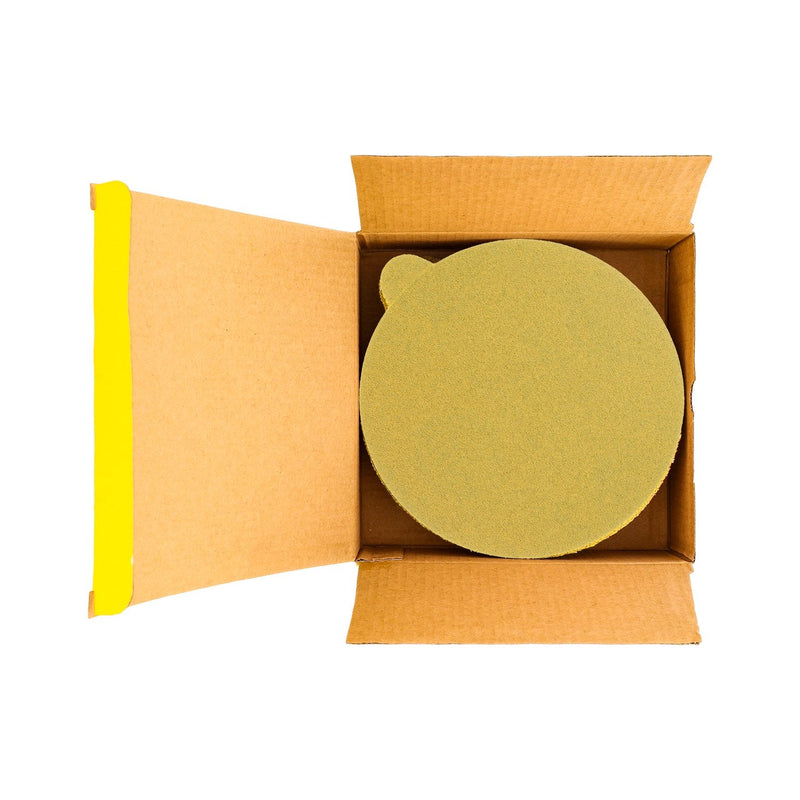 Dura-Gold Premium 6" Gold PSA Sanding Discs - 80 Grit (Box of 50) - Self Adhesive Stickyback Sandpaper for DA Sander, Finishing Coarse-Cut Abrasive - Sand Automotive Car Paint, Woodworking Wood, Metal 80-Grit - NewNest Australia