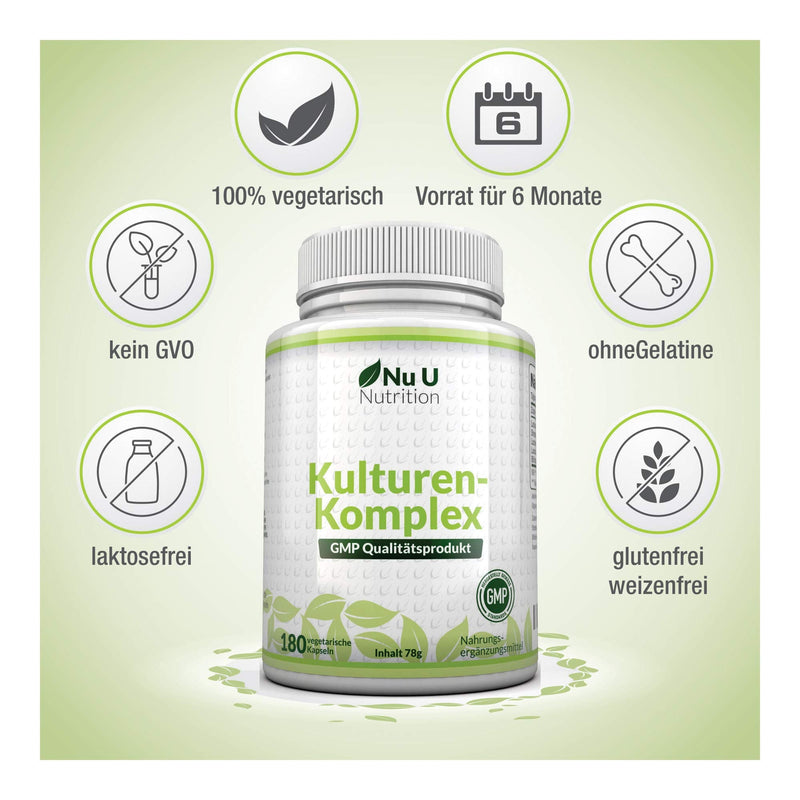 Probiotics Capsules 10 Billion Cfu ‚ For A Healthy Digestive System, Lactobacillus Acidophilus ‚ Suitable For Vegetarians ‚ 6 Month Supply 180 Capsules ‚ Nu U Dietary Supplement Nutrition - NewNest Australia