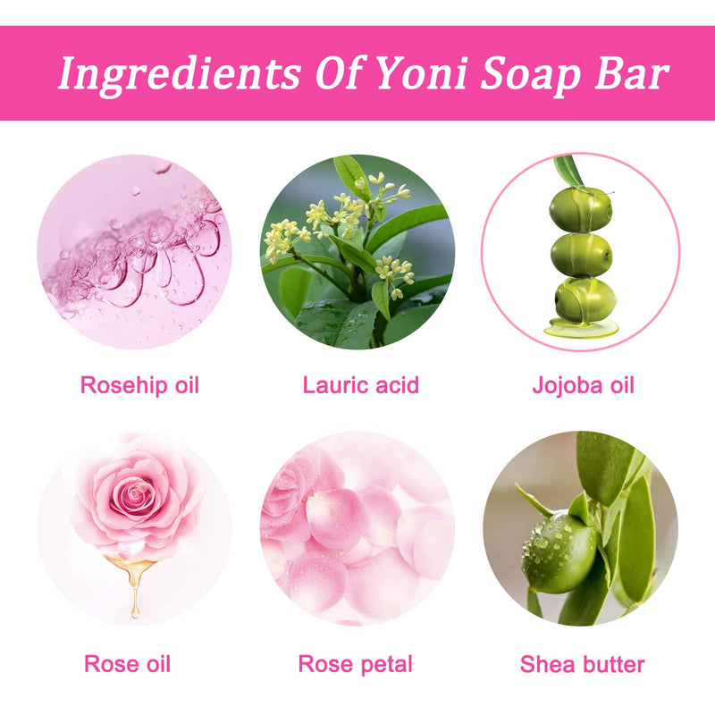 Yoni Soap Bars Vaginal Wash 2 PCS, 100% Natural Organic Yoni Bar Soap for Women Ph Balance Yoni Wash Vaginial Deodorants Vaginal Care Soap with Foaming Net, Vagina Soap Feminine Wash 3.53 OZ - NewNest Australia