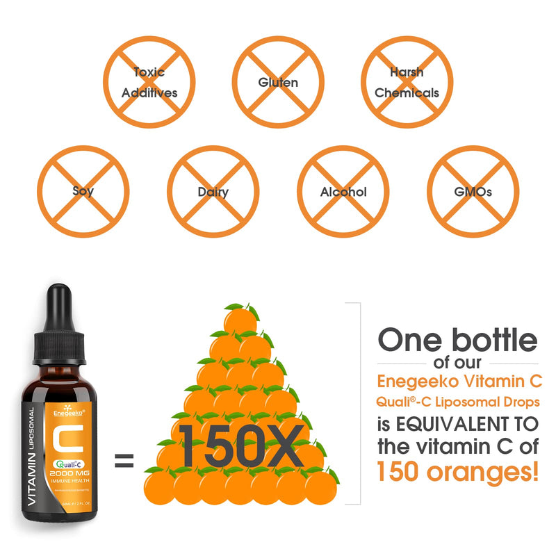 Liposomal vitamin C 2000 mg with Quali®-C | Non GMO | Vegan friendly | pH-neutral & stomach-friendly | Vegan, drops (60 ml (pack of 1)) 60 ml (pack of 1) - NewNest Australia