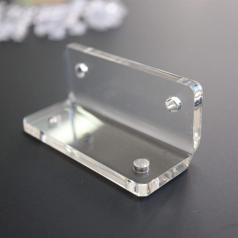 4 x V2, 5mm thickness, Angle L Brackets, Polished Clear Transparent Perspex Acrylic + 20x M5 Bolts, Clear Right Angle Bracket, Corner - NewNest Australia