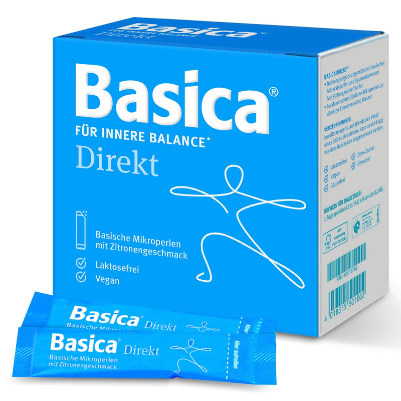 Basica Direkt, basic microbeads for direct consumption without water, for diet, alkaline fasting, vegan, lactose-free, 30 sticks (pack of 1) - NewNest Australia