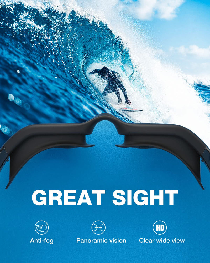ZIONOR Swim Goggles, G1 Polarized Swimming Goggles Anti-Fog for Adult Men Women A7-g1-polarized Mirror Red Lens - NewNest Australia