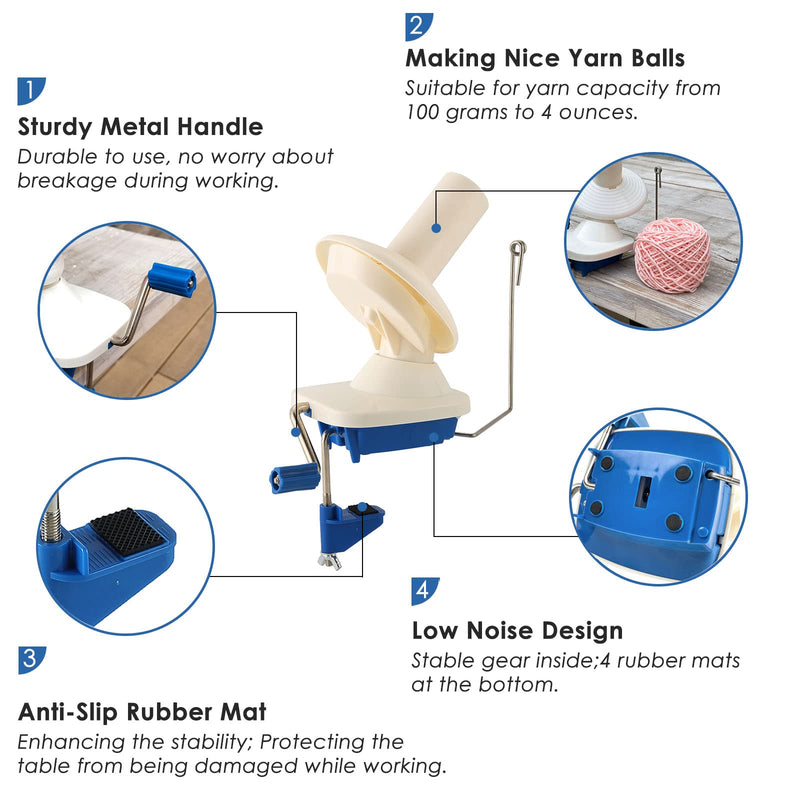 MAOPINER Needlecraft Yarn Ball Winder Hand-Operated | Manual Wool Winder Holder for Swift Yarn Fiber String Ball - NewNest Australia