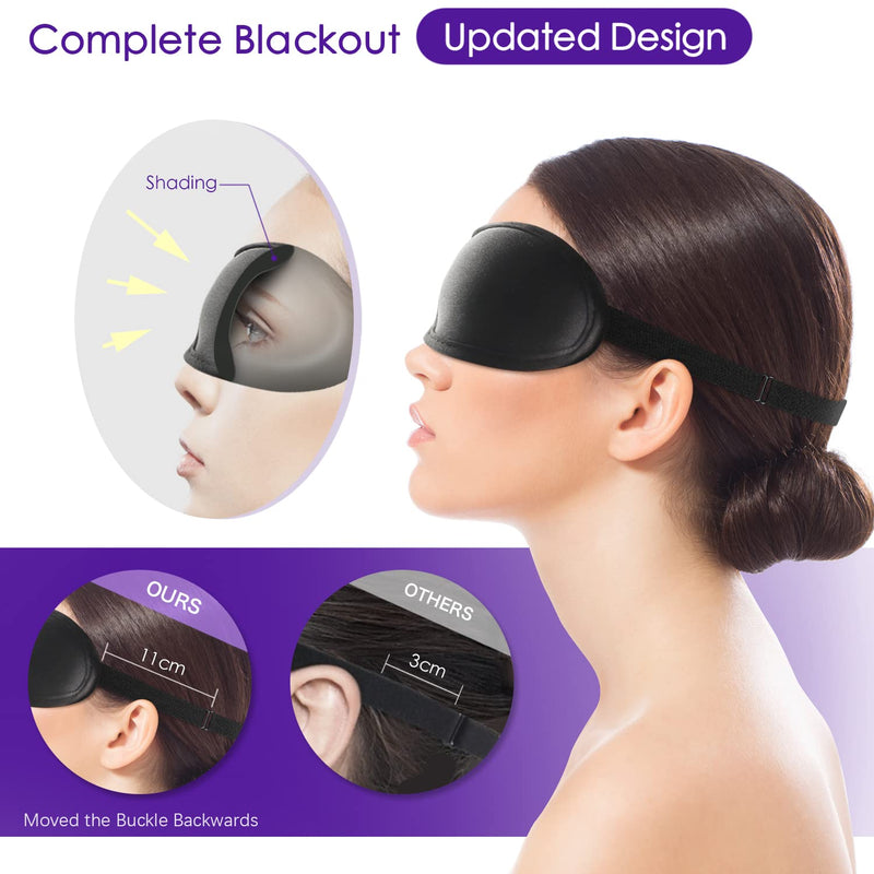 SLIJAR 3D Eye Mask Comfortable and Lightweight Sleep Mask for Side Sleepers Breathable Blackout Sleeping Mask with Adjustable Strap Travel Accessories Essentials - NewNest Australia