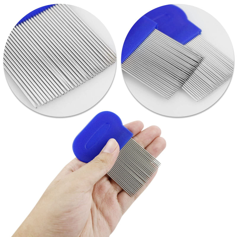 Pack Of 2 Lice Comb, Metal Teeth Lice Comb, Double-Sided Teeth For Grooming And Removing Dandruff Or Lice, Stainless Steel Teeth Comb And Double-Sided Tooth Comb, For Removing Lice - NewNest Australia
