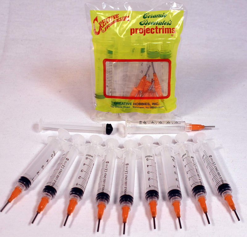 Creative Hobbies Glue Applicator Syringe for Flatback Rhinestones & Hobby Crafts, 5 Ml with 15 Gauge Orange Precision Tip - Value Pack of 10 - NewNest Australia
