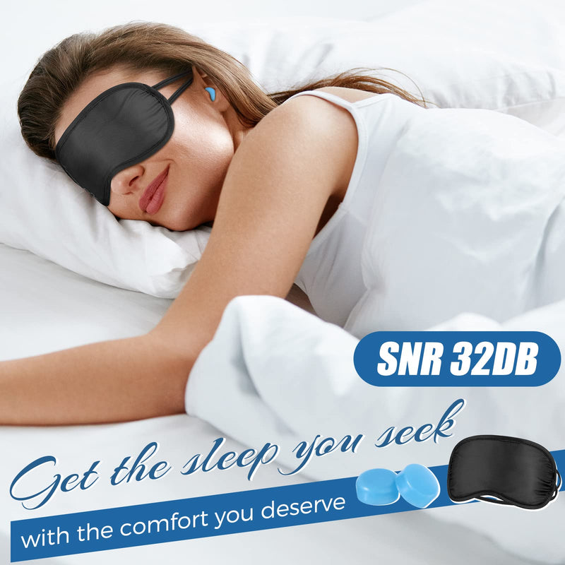 Sleeping Eye Mask with Ear Plugs Soft Sleeping Blindfold for Men and Women Comfortable Silicone Ear Plugs for Travel Plane Hotel Camping Lunch Break Use Set - NewNest Australia