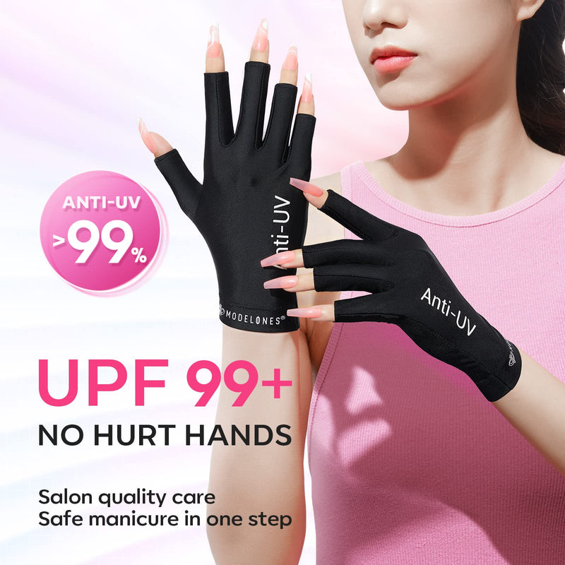 modelones UV Glove for Nails, Professional UPF99+ UV Protection Gloves for Gel Manicures, Fingerless UV Light Gloves for Gel Nails, Anti UV Glove for Gel Nail Lamp, Protect Your Skin from UV Harm - NewNest Australia