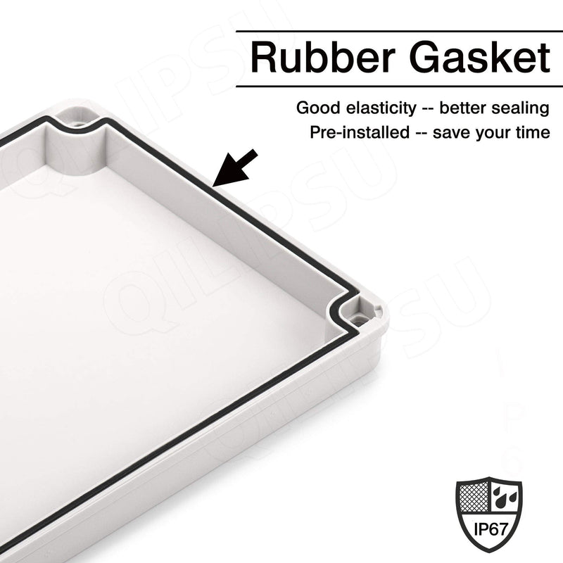 QILIPSU Junction Box with Mounting Plate 110x80x70mm, ABS Plastic DIY Electrical Project Case IP67 Waterproof Dustproof Enclosure Grey (4.3"x3.1"x2.8") 4.3"x3.1"x2.8" - NewNest Australia