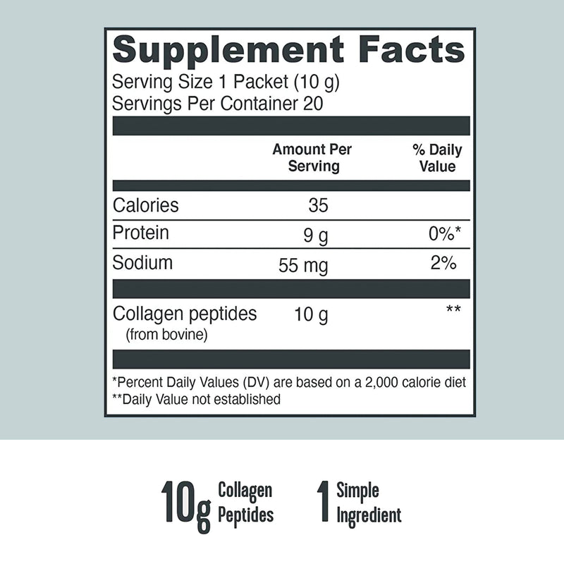 Vital Proteins Collagen Peptides Powder Supplement (Type I, III) Travel Packs, Hydrolyzed Collagen for Skin Hair Nail Joint - Dairy & Gluten Free - 10g per Serving - Unflavored (20ct per Box) - NewNest Australia