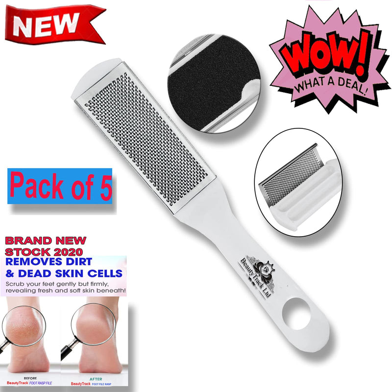 Pack of 3 Files Double Sided Professional Foot File Rasp Hard Dead Skin Remover Pedicure Skin Grater Remove Calloused Dry Rough Dead Skin Feet Soft Smooth (White Foot Files) White Foot Files - NewNest Australia