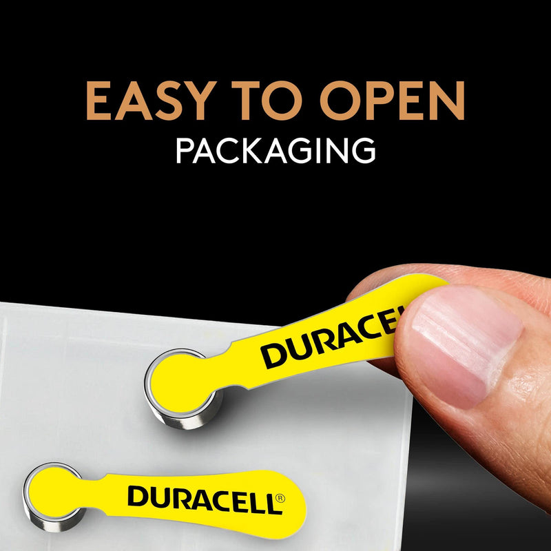 Duracell Hearing Aid Batteries long lasting battery with EasyTab for ease of installation (Pack of 1) 12 Count 10 (Yellow) - 12 Count - NewNest Australia