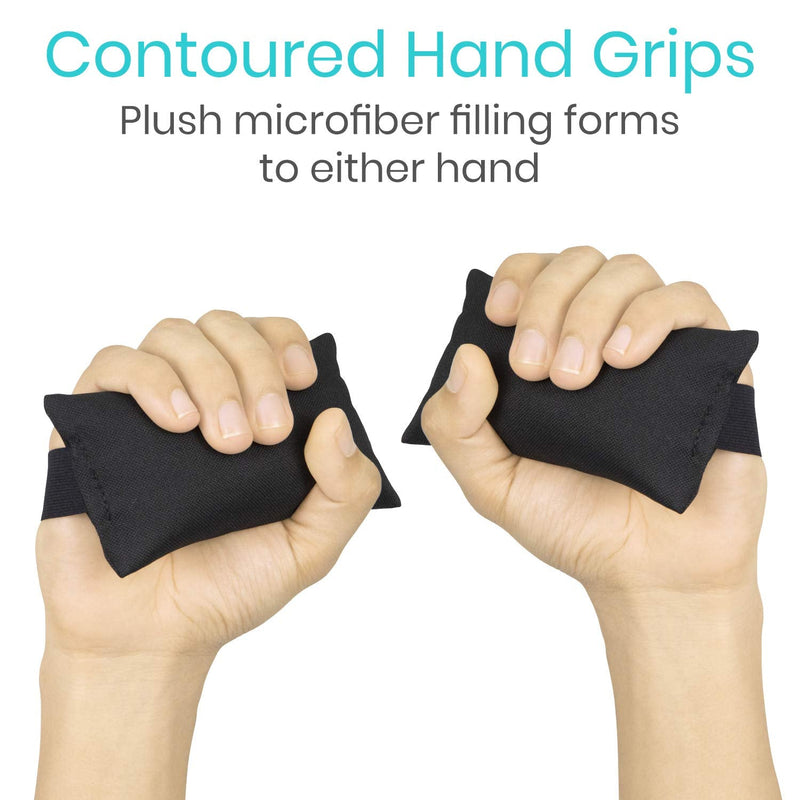 Vive Palm Grip Protector (3 Pack) - Hand and Finger Contracture Cushions - for Arthritis, Skin Breakdown, Exercise Strength - Comfortable Elastic Band Sized for Men and Women - Stroke Patient Rehab Black - NewNest Australia