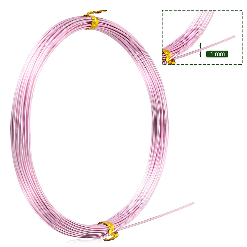 32.8 Feet Aluminum Wire, Wire Armature, Bendable Metal Craft Wire for Making Dolls Skeleton DIY Crafts (Pink, 1 mm Thickness) Pink - NewNest Australia