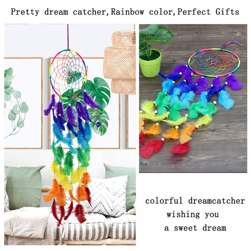 NewNest Australia - Tellpet Dream Catchers for Kids Gift, Rainbow Dream Catcher Wall Hanging Decor, Boho Dreamcatcher Boho-rainbow 