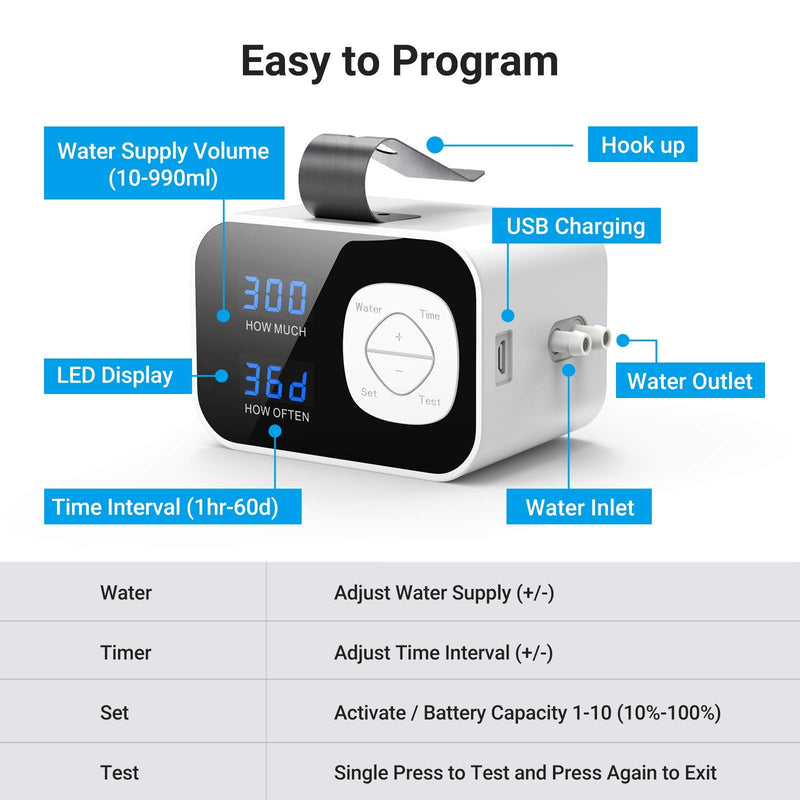 Kollea Automatic Watering System, Indoor Plant Self Watering System Automatic Drip Irrigation Kit with 60-Day Programmable Timer, LED Display & USB Power, Indoor Irrigation System for Potted Plants - NewNest Australia