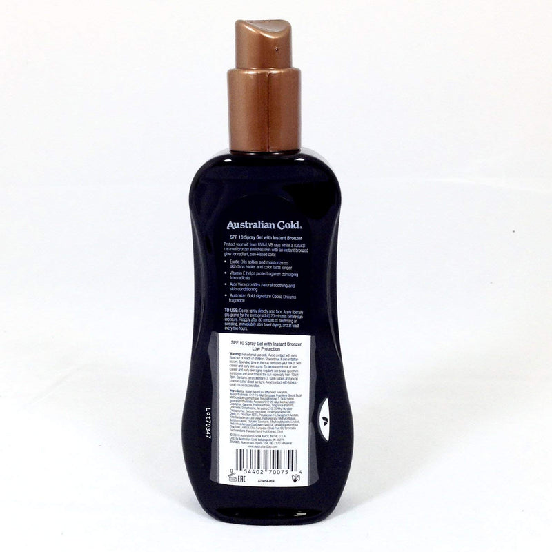 Australian Gold SPF 10 Spray Gel With Instant Bronzers 237ml - NewNest Australia