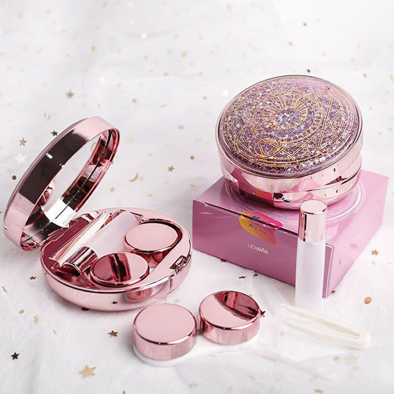 MZSX Contact Lens Case Magic Girl High Quality Plastic Storage Container for Home and Travel Portable Mini Box Tweezers Solution Bottle Lens Case Pink - NewNest Australia