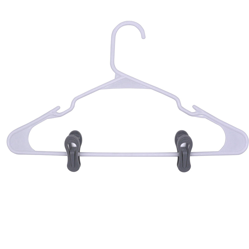 NewNest Australia - Tissir 24pc Grey Plastic Hanger Clips, Strong Pinch Grip Finger Clips for Plastic Clothes Hangers, Multi-Purpose Hanger Clips 