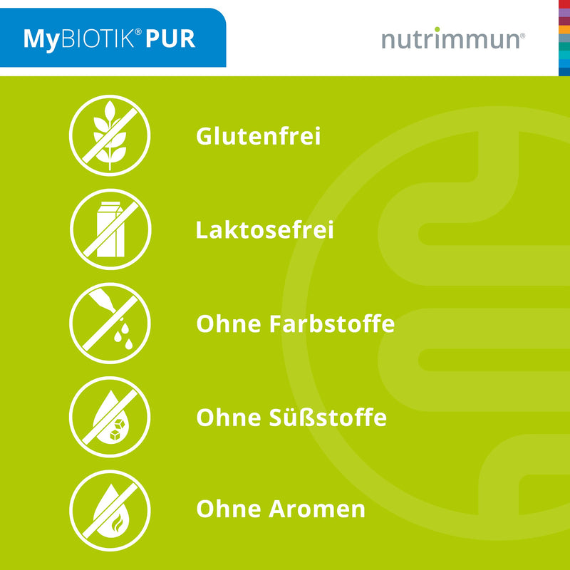 nutrimmun MyBIOTIK® PUR (30 x 2 g) powder - dietary supplement with a special complex of metabolically active bacterial cultures, biotin and vitamin B2 - for skin and mucous membranes 30 portions (pack of 1) - NewNest Australia